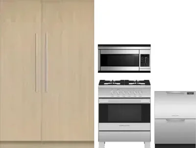 5 Piece Package Includes Refrigerator, Freezer, Range, Microwave And Dishwasher